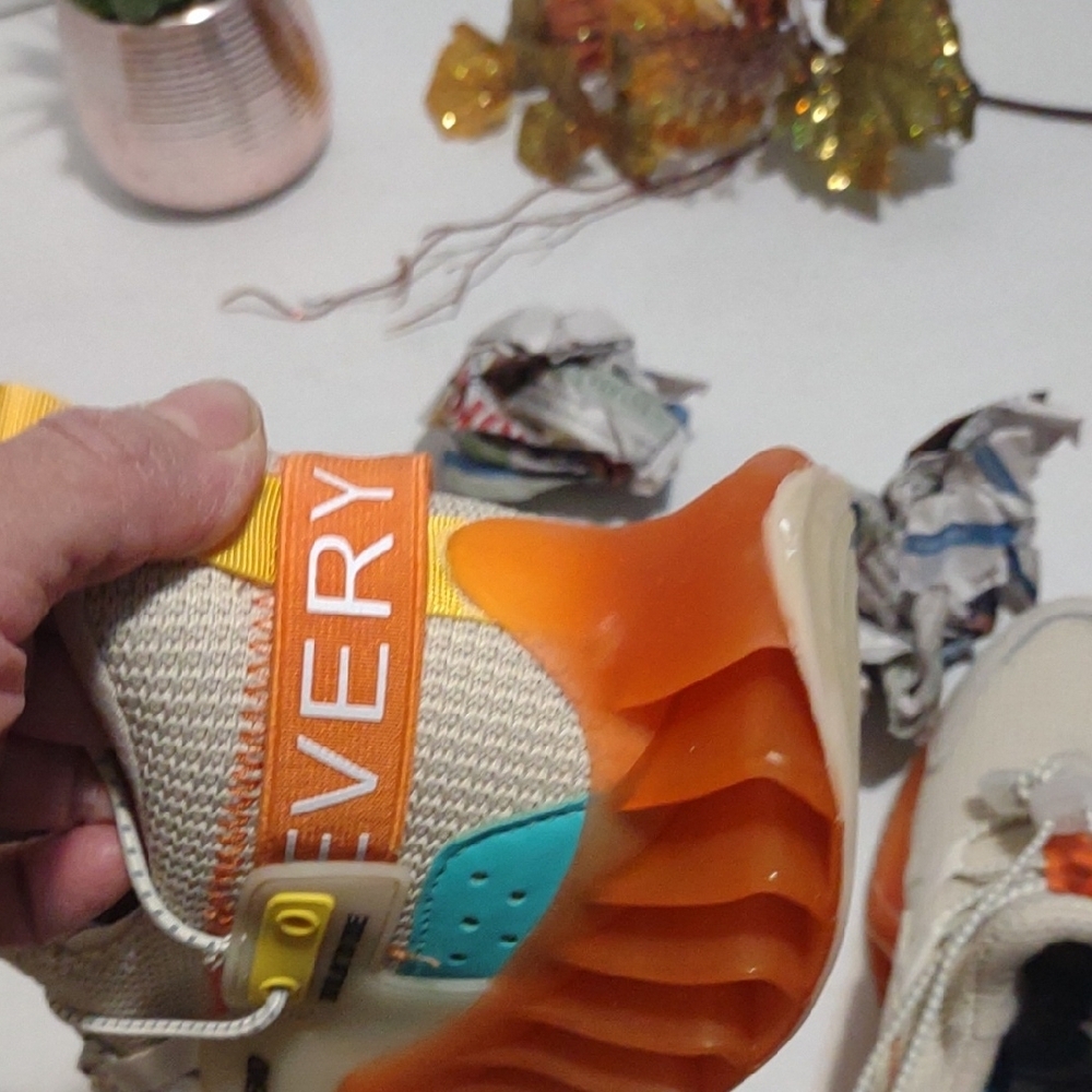 Kids Orange and White Sneakers - Picture 8 of 8